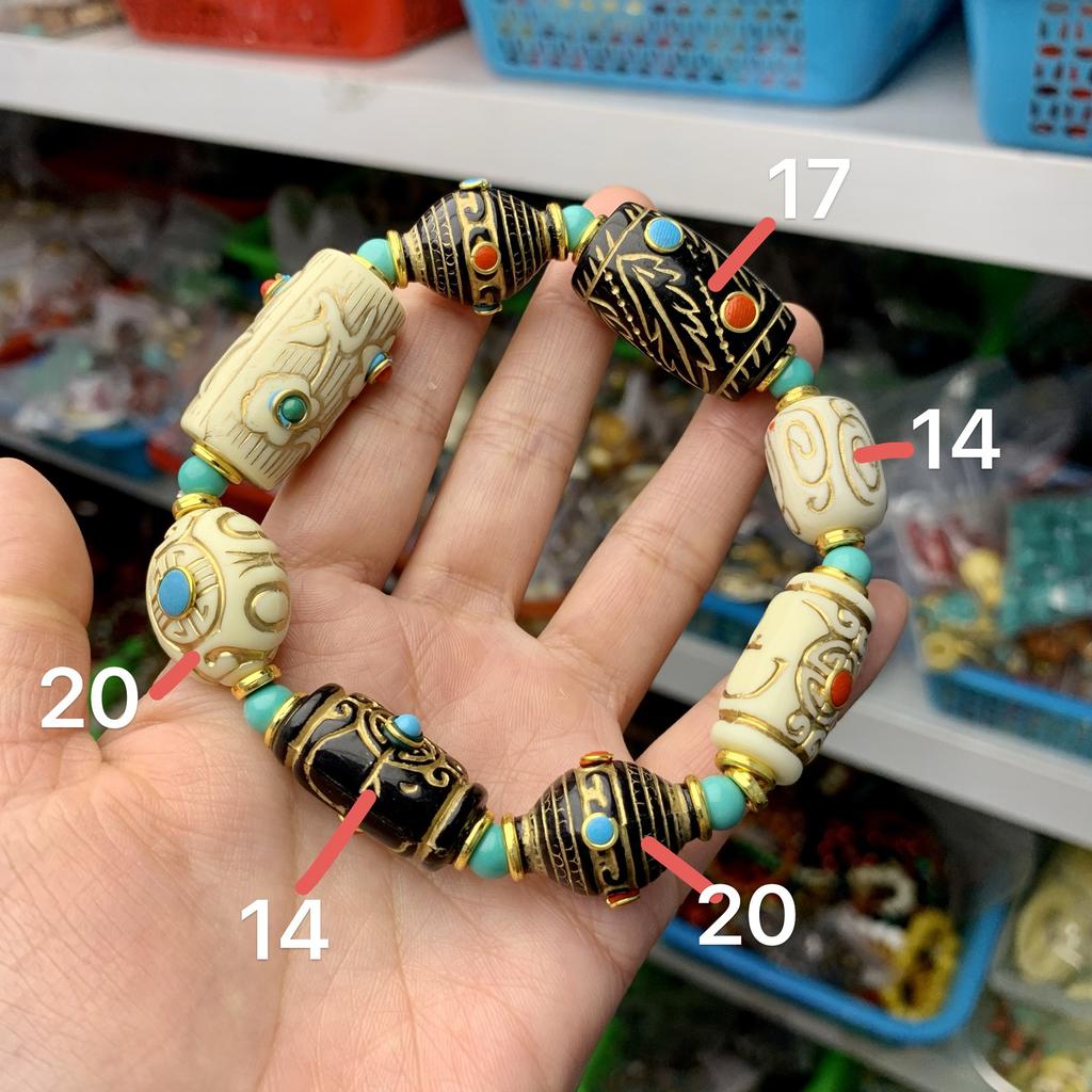 Tibetan Style Enamel Beaded Bracelet, Multicolor Vintage Gold-Plated Ethnic Jewelry,Handmade Enamel Charm Bracelet