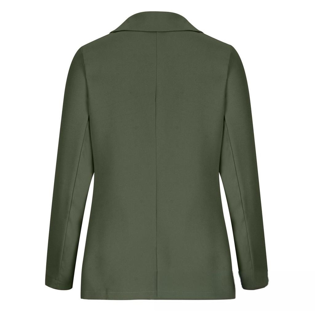 Women's Solid Color Casual Long Sleeve Cardigan Pocket Casual Jacket Suit Jacket