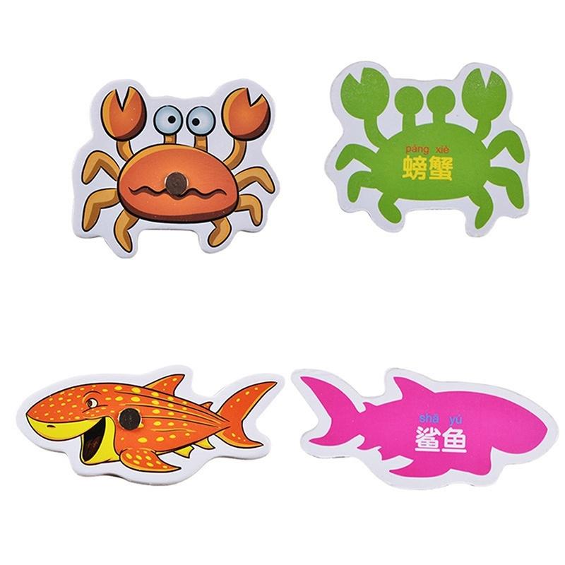 Fish Toy 32pcs Wooden Magnetic Educational Fishing Game