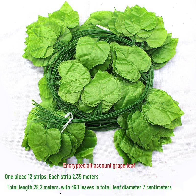 Efeutute Weinblätter Künstliche Deckenranke mit Rattan und Grünem Laub