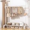 Floor-Standing Balcony Clothes Rack, Indoor Hat Holder, Simple Bedroom Storage, and Hanging Pole.