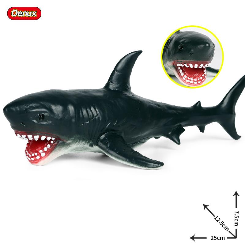 Oenux Ocean Animals Whale Shark Megalodon Crab Starfish Octopus Action Figures Soft Sea Life Model Educational Toy For Kids Gift
