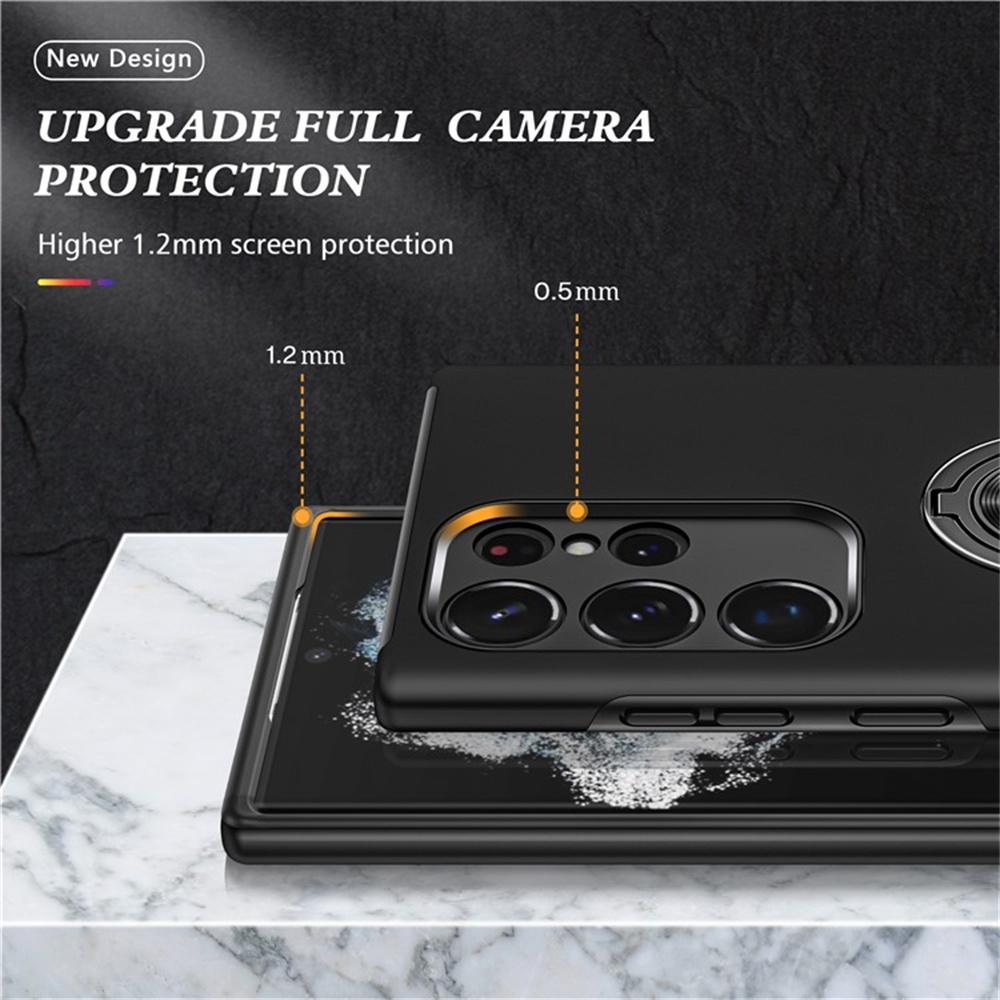 For Samsung Galaxy S25 Ultra Case PC+TPU Phone Cover with Rotatable Ring Holder