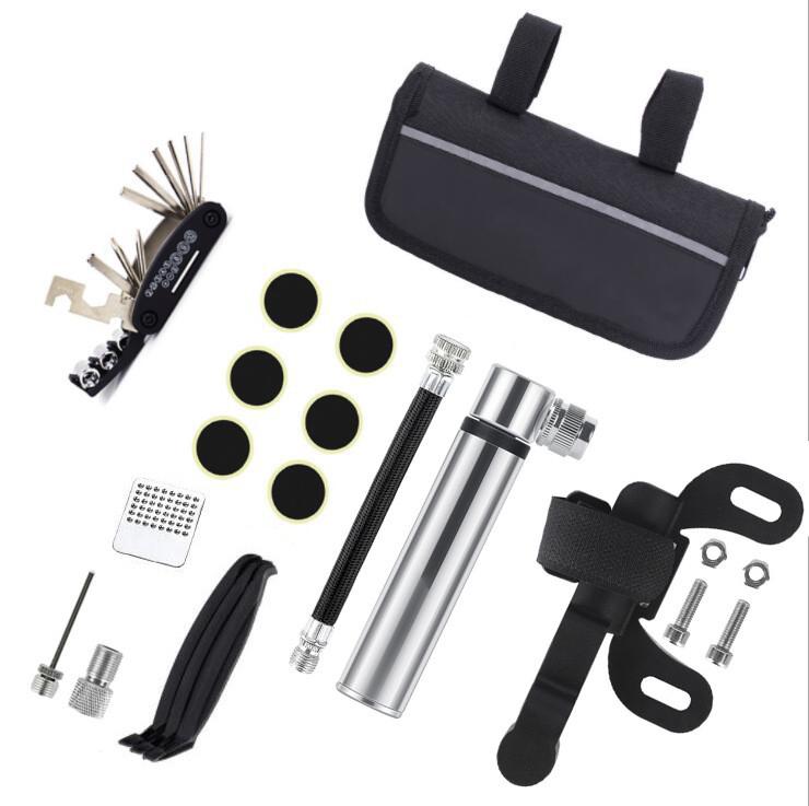 Mountain Bike Portable Aluminum Pump With Repair Kit For Cycling Enthusiasts