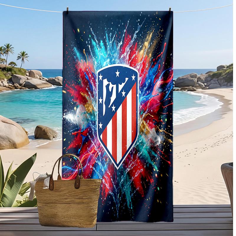 Atletico Madrid Printed Beach Towel Quick Dry Soft TowelPortable Large Rectangular Beach Blanket for Travel Swimming Pool