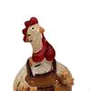 2x Chicken Statue Resin Sculpture Lovely Miniature Gift Art Crafts Ornament Farm Animal for