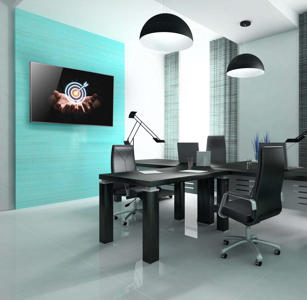 EDBAK Wall mount | Lateral adjustment of the screen once mounted on the wall plate | 50-86 "" | Maximum weight (capacity) 80 kg | Black