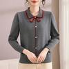 Mom's Autumn Clothes New Early Autumn Lapel Sweater Spring and Autumn Long-sleeved Knitted Bottoming Shirt Women's Top