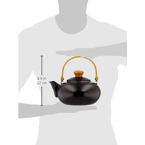 Maekawa Metal Industry Co., Ltd. Miyabi Enamel Kettle, 2.0L, Black