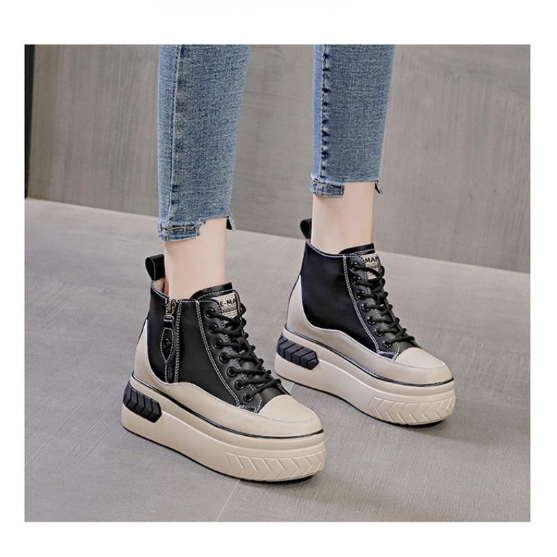 Deskové boty s vysokými podpatky a silnou podrážkou, zvyšující neformální vysoké boty