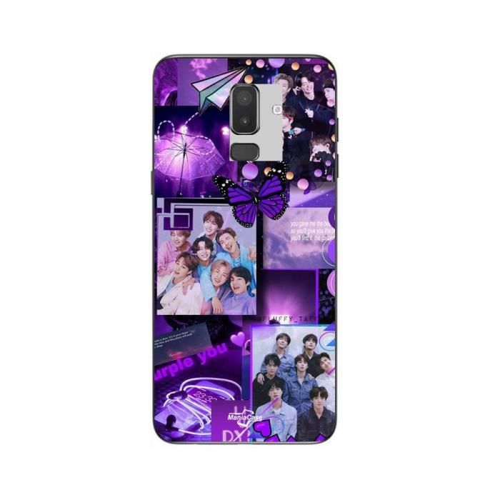 Coque - Maniacase - Samsung Galaxy J8 2018 - Violet - Souple - BTS Concept