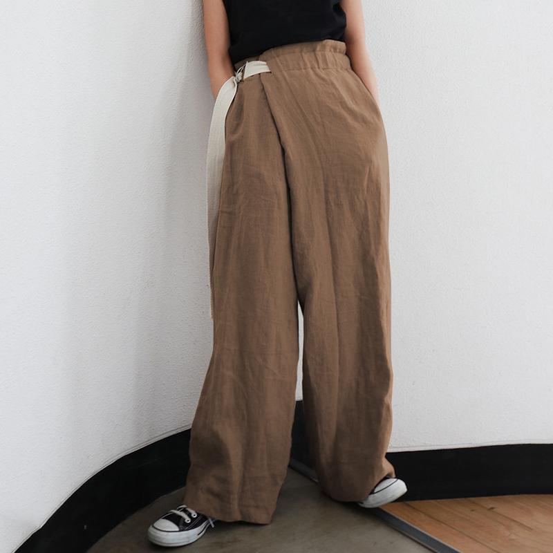 drawstring straight leg pants