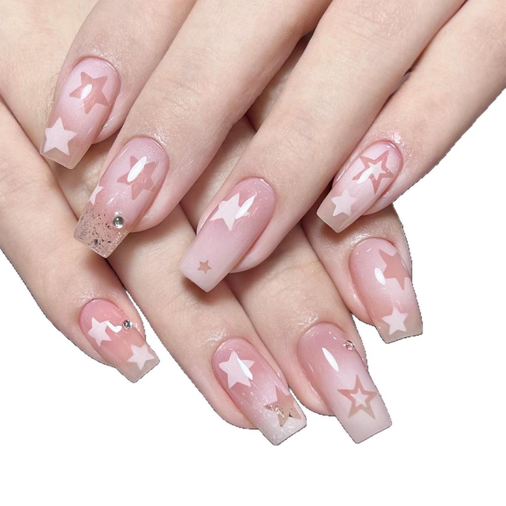 Butterfly & Stars Nail Art Stickers with Gradient & Chrome Effects