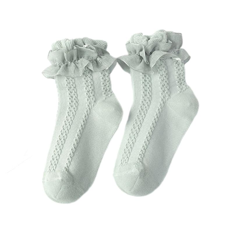 

Cute Lace Princess Socks Washable Toddler Girls Spring Summer Socks Frilly Cotton Socks for Birthdays and Celebrations XXL зелёный