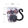 1Pcs Creative Cat Glass Cups with Cat Tail Handle Coffee Glass Lovers Cups Milk Mug Lover Valentine's Day Romantic Present
