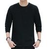 Men Tops Round Neck Long Sleeve Autumn Tops Solid Color