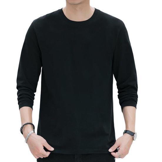 Herren Oberteile Rundhals Langarm Herbst Oberteile Einfarbig Dünne Unterteile Regulärer Stil Lässige Pullover