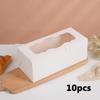 10pcs Cookie Boxes White Bakery Boxes with Window Treat Boxes Present Boxes for Roll Cakes Desserts Muffins Donuts Candies and Pastries