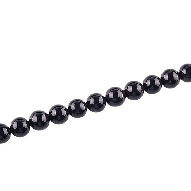 Grade A Black Agate Round Beads for DIY Jewelry, Handmade Semi-finished Loose Beads for Bracelets and Necklaces