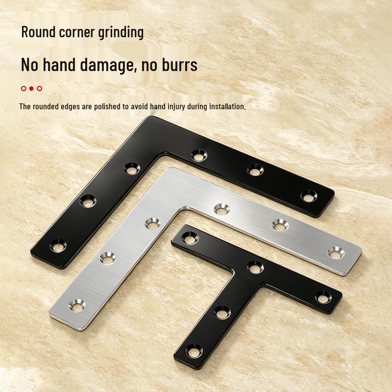 Reinforced 90° Stainless Steel L/T Bracket for Wooden Doors