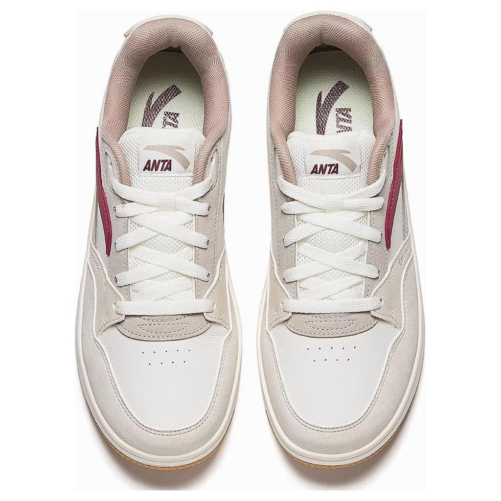 Anta Retro Fashion Versatile Durable Lightweight Low-Top Skate Shoes Men Sneakers White Gray Red 112438063R-2