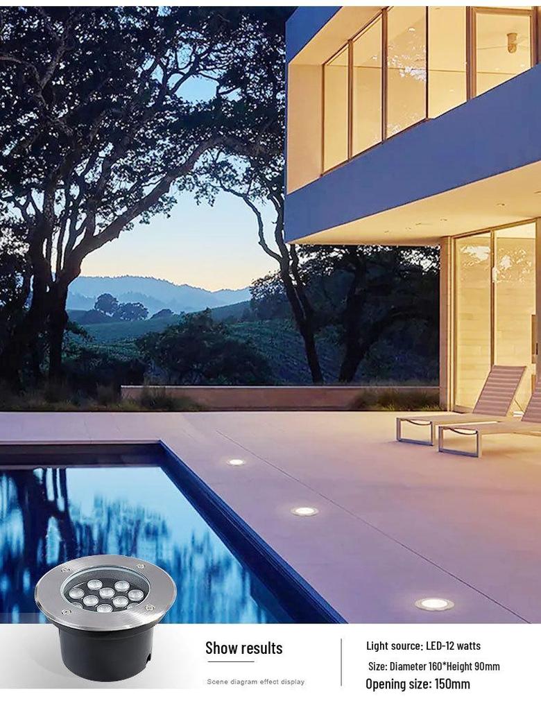Low Voltage 12V-24V Outdoor LED In-Ground Light: Waterproof, Stainless Steel for Parks and Courtyards