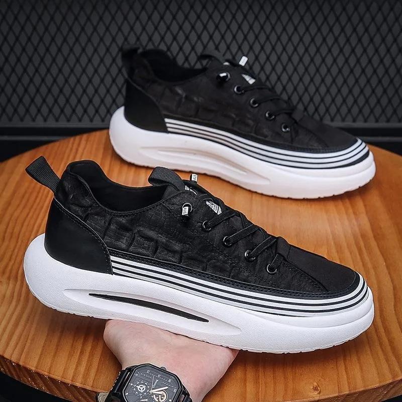 Fashion Crocodile Pattern Men Shoes Platform Loafers Summer Breathable Slip On Men Casual Sneakers Vulcanized Walking Zapatillas Hombre