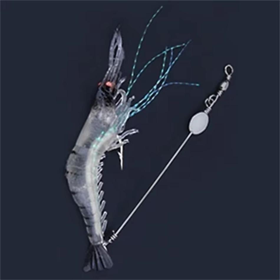 Randomly Select One Luminous Soft Lures Artificial Shrimp Hooks Baits Sinking Tackle 9cm 6g Fishing Lure Accessories
