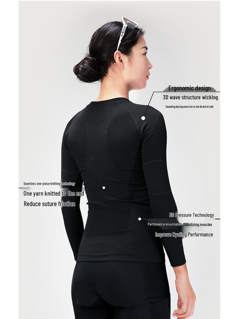 Lampaida Women's Compression Shirt: Long Sleeve Base Layer for Cycling, Running, and Warmth in Autumn & Winter