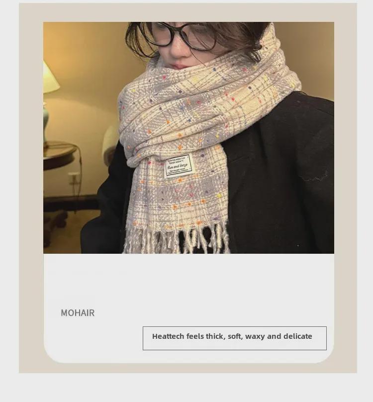 Korean Polka Dot Imitation Cashmere Scarf - 2024 Autumn/Winter Versatile Shawl & Neck Scarf for Women