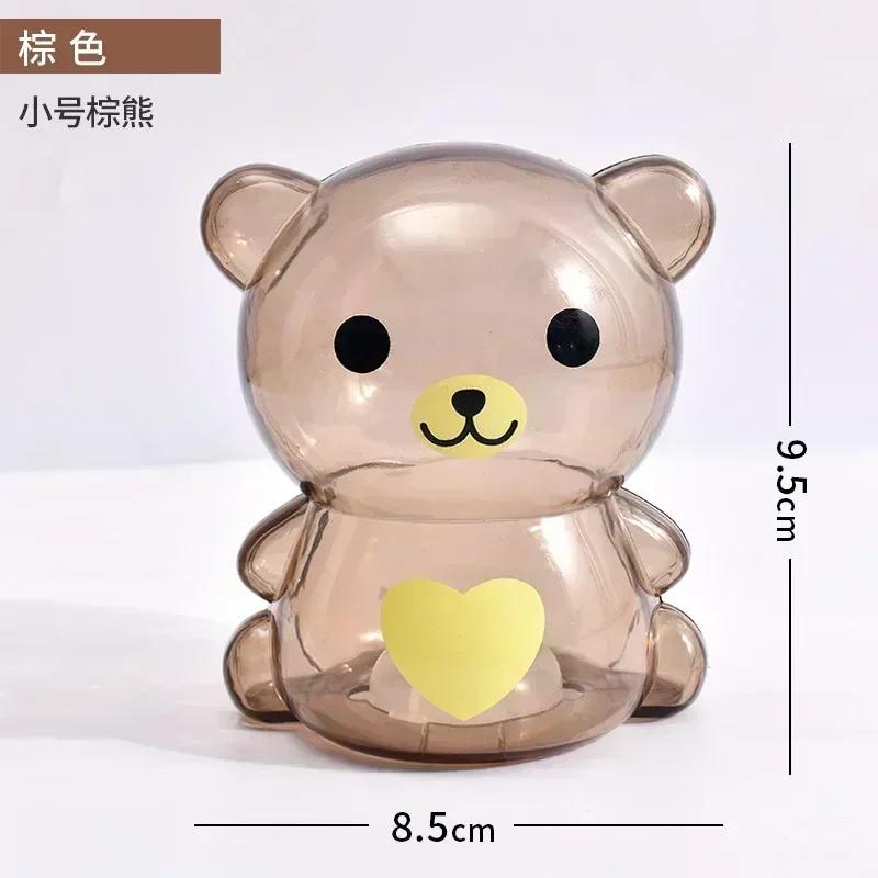 Creative Little Bear Piggy Bank Transparent Coin Paper Money Saving Box Cute Safe Deposit Box Kids Holiday Gift Desktop Decor