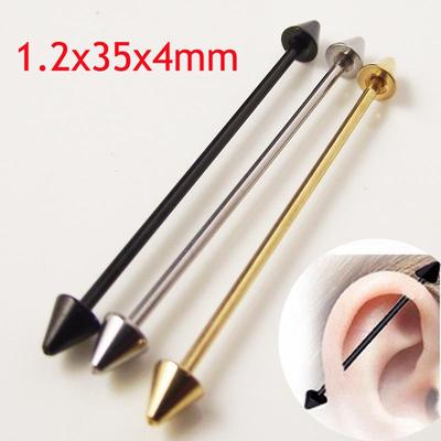 Spitze Industrie-Stecker 14G/16G aus Edelstahl für Körperpiercing