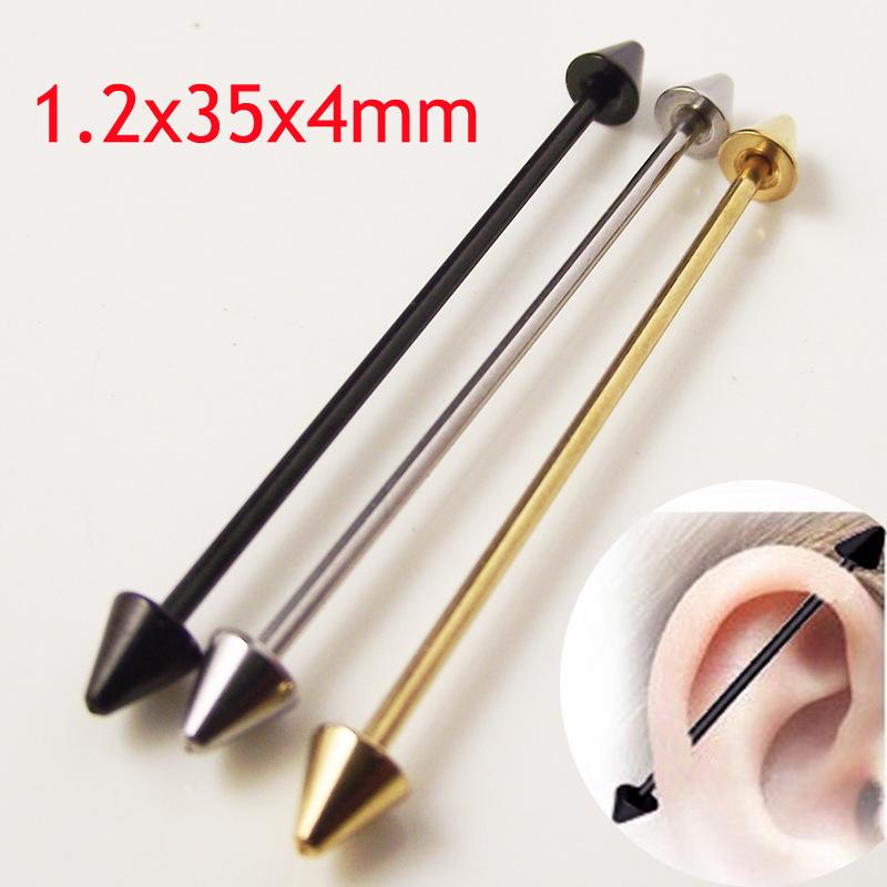 

Серьги-гвоздики из нержавеющей стали 14G/16G с острым концом для промышленного пирсинга тела Steel 14G 35mm