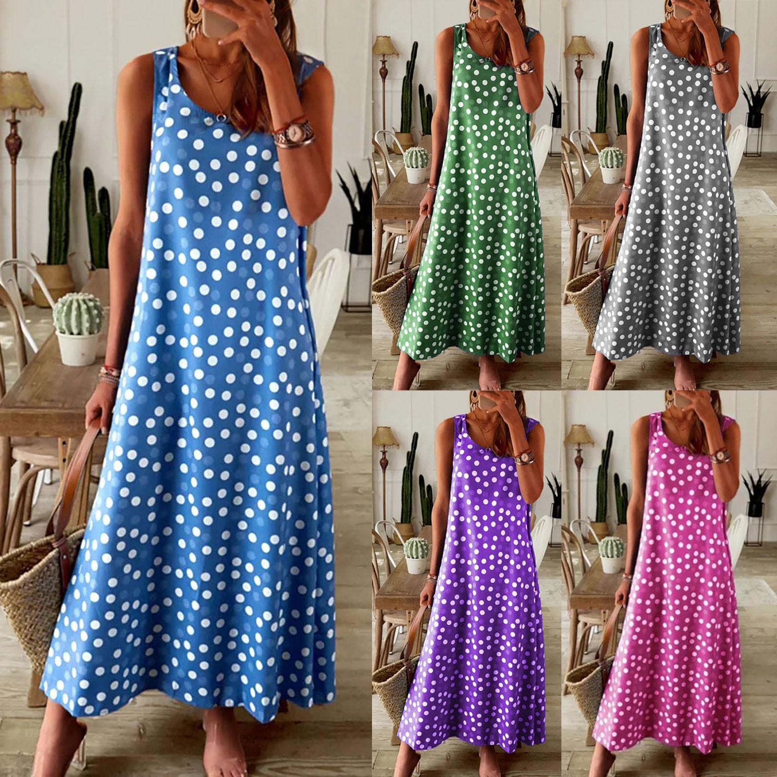 

Женское повседневное модное свободное платье без рукавов с принтом