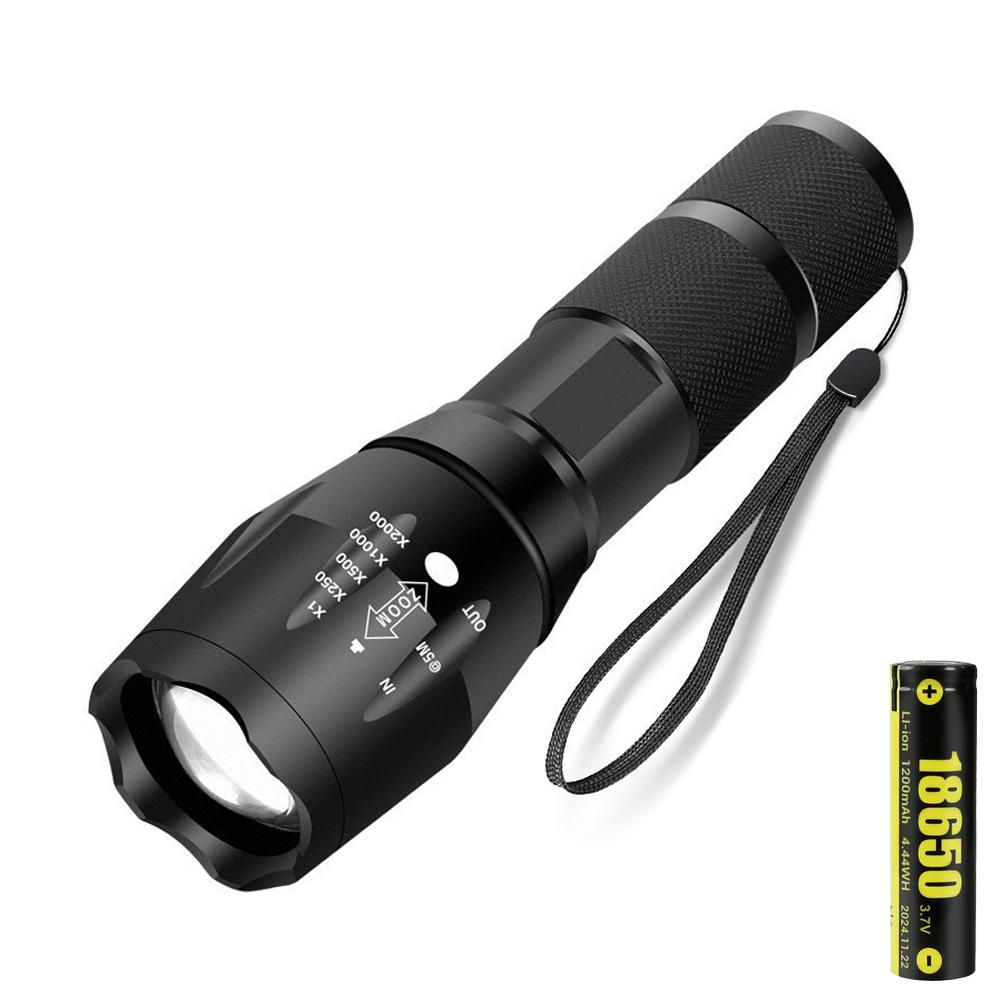 High Power LED Flashlight Tactical Flashlight Aluminum Alloy Telescopic Zoom Torch Lamp for Outdoor Camping Fishing Emergency
