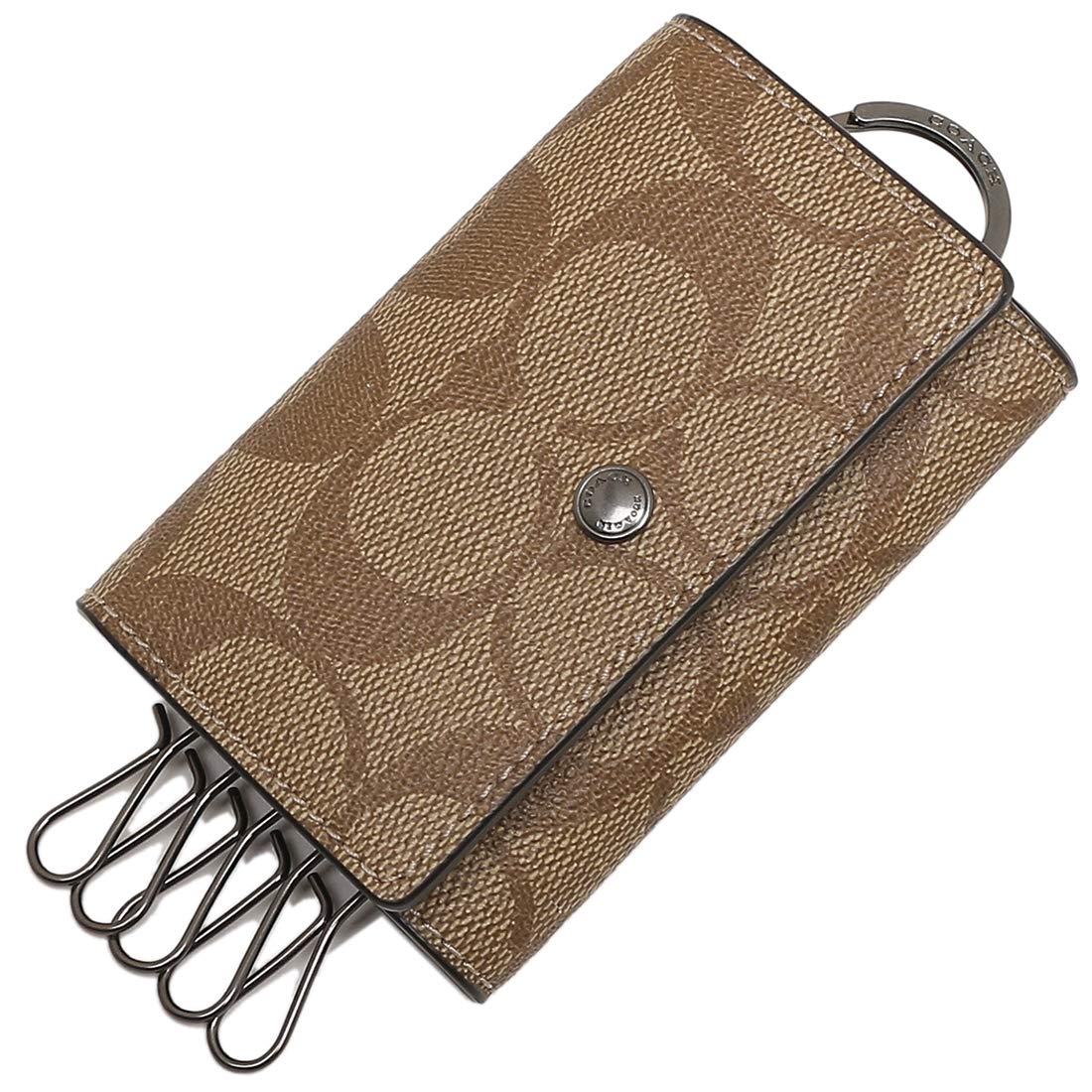 

Coach Outlet Key Case Tan Black F78675 QBTN2 Men s [Item]