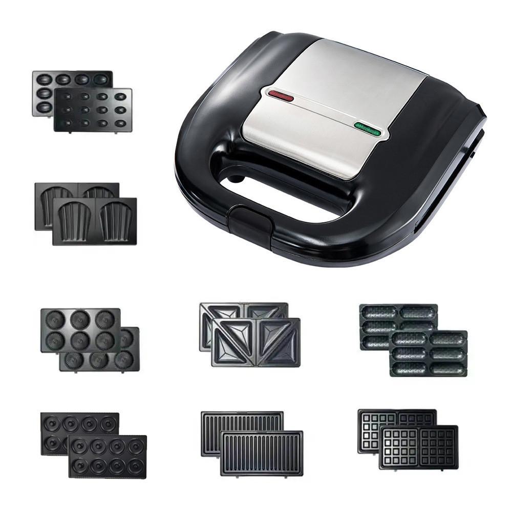 750W 8-i-1 Elektrisk Smørbrødmaskin Husholdnings Multifunksjonell Vaffeljern Kjøkkenprosessering Frokostmaskin