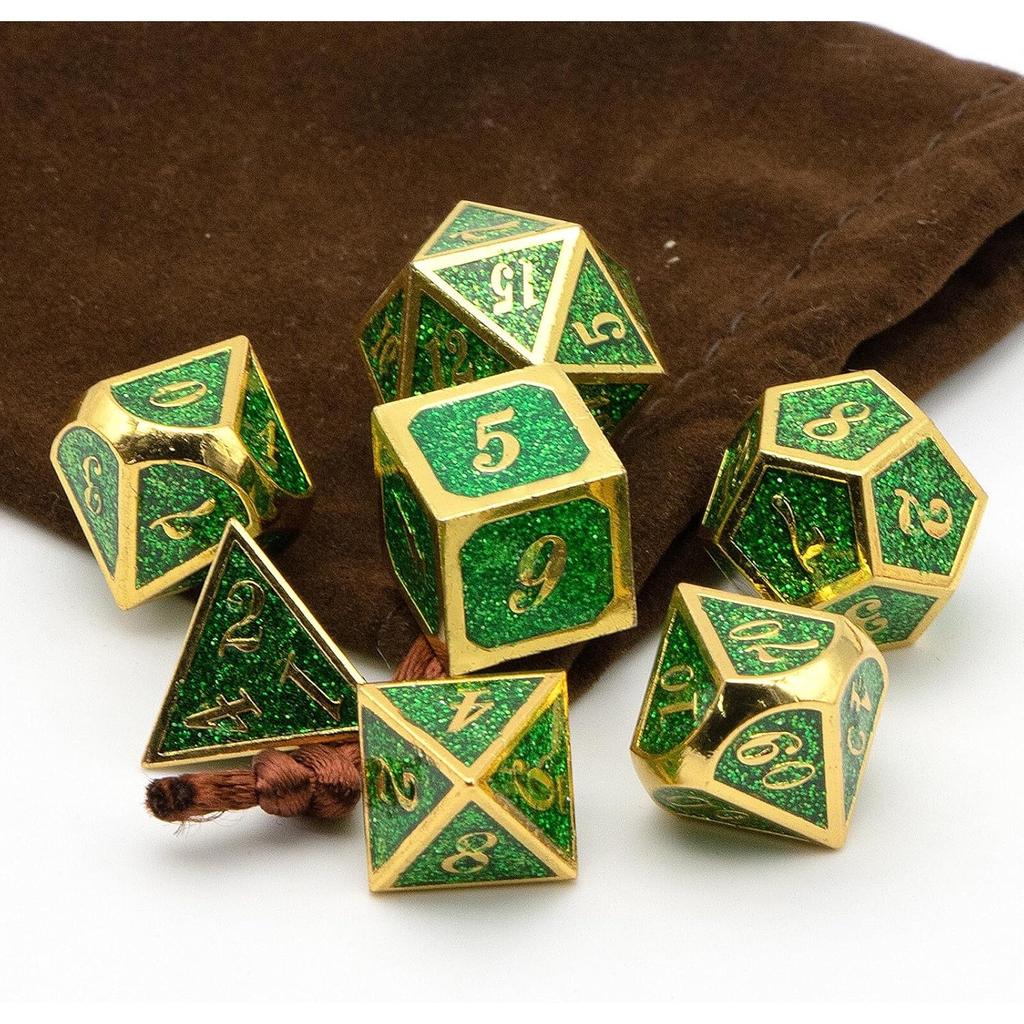 DND Tärningsset, Dungeons and Dragons Tärningar för D&D Tärningar med D20 Metalltärningsset eller RPG Rollspel MTG Bordsspel, Shadowrun Pathfinder