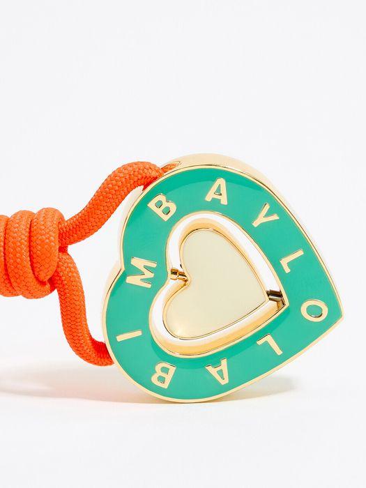 BIMBA Y LOLA BIMBA Y LOLA Green Heart Logo Rope Keychain B246AIZ005BLF