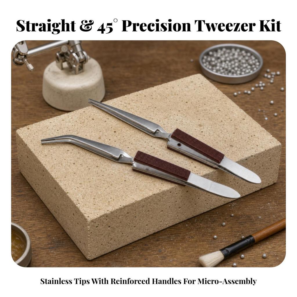 2 Pieces Rebound Clamp Tweezer Easy-Grip for Model Making
