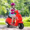 Kids Electric Vespa Motorcycle Ride-On Toy, Red, MP3 USB, Lights, Ages 3+