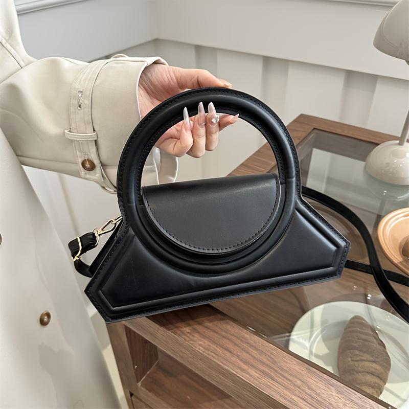 Chic Simple Style PU Handbag Fashion Solid Color Women'S Single Shoulder Crossbody Bag Small Square Design