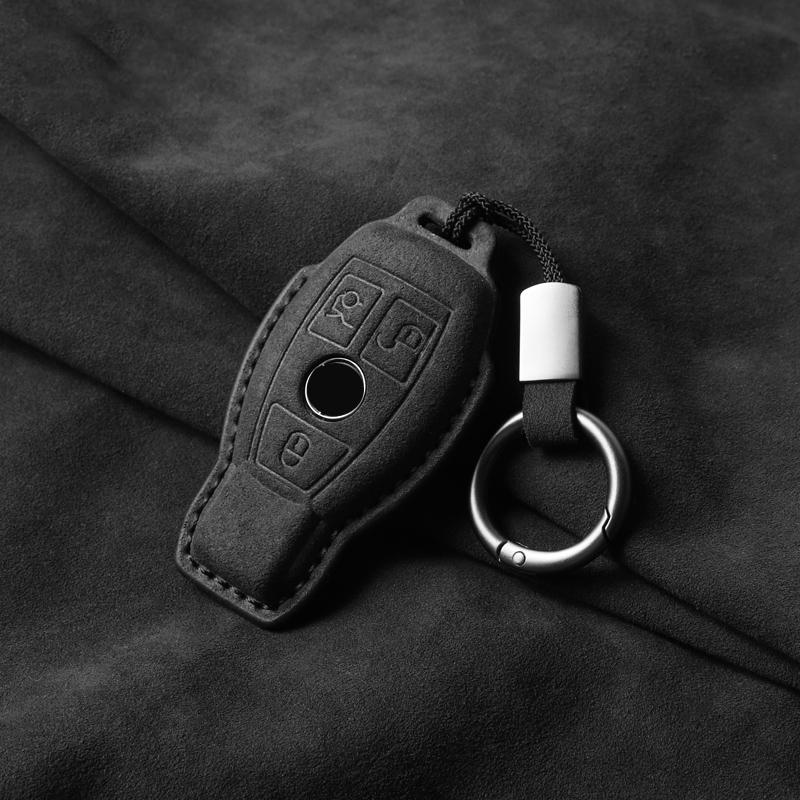 

For Mercedes Benz Cle Glc Eqs Eqe C E S Class W206 W214 W223 C236 X254 Leather Car Key Fob Ring Chain Cover Case Accessories
