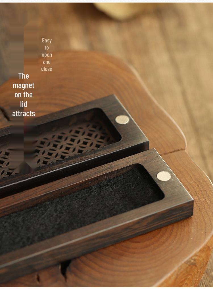 Purple Ebony & Sandalwood Incense Holder - Wooden Agarbatti Stand for Indoor Use.