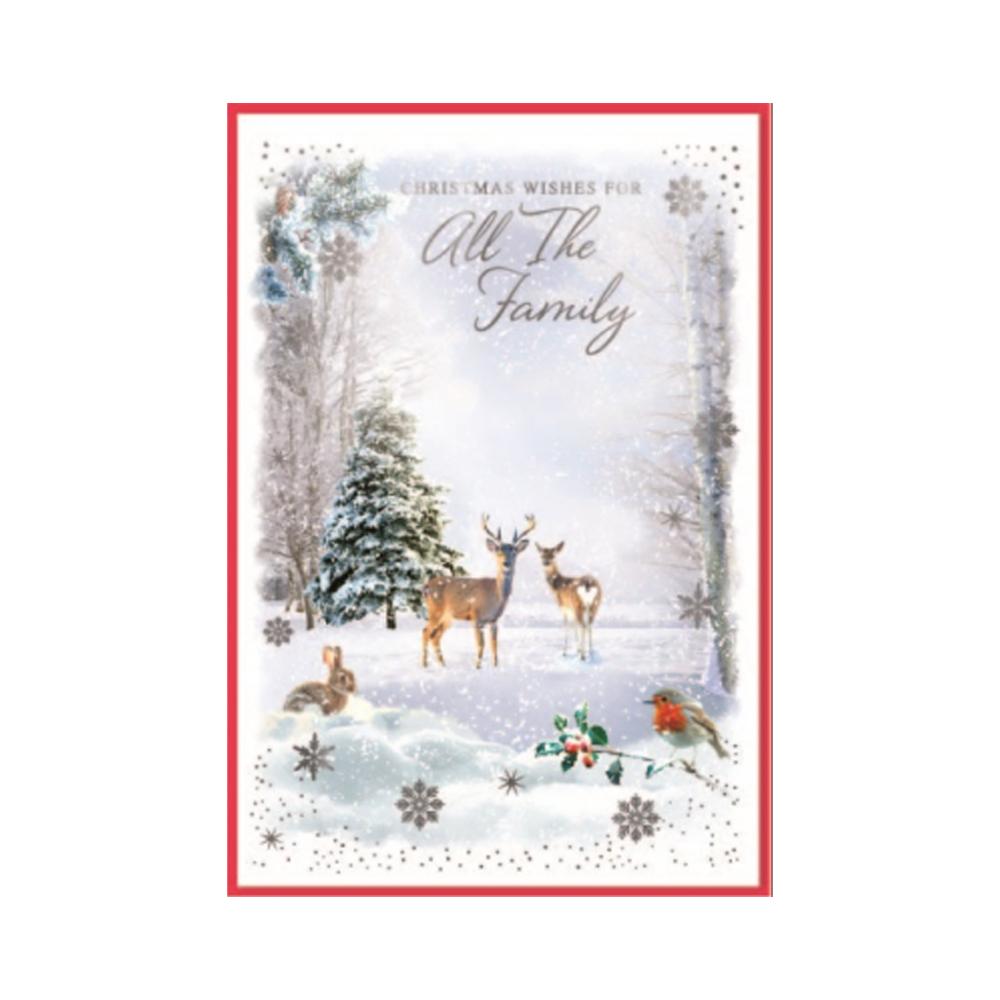 Simon Elvin Christmas Wishes For All the Family Greetings Card (Pack of 6)