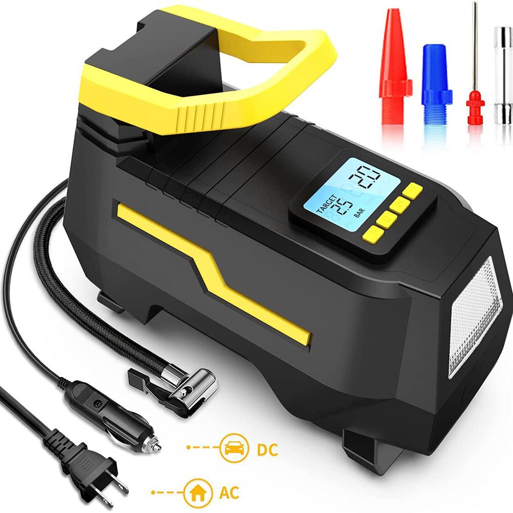 Portable Dual-Use 12V AC/DC Car Tire Inflator - Home & Vehicle Electric Air Pump