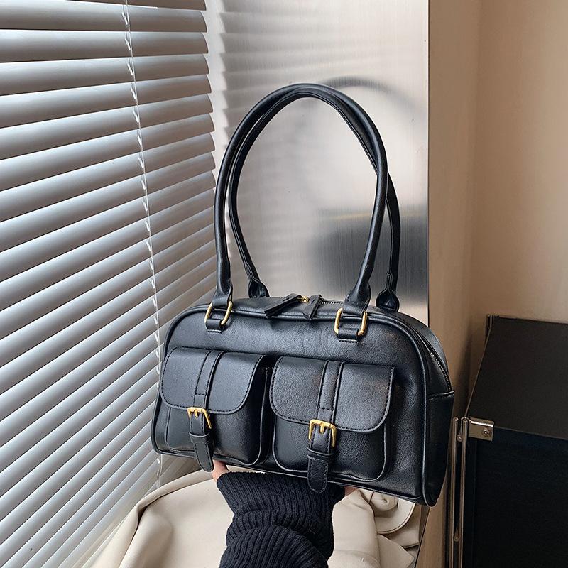 Boston Bag Women's 2025 New Maillard Shoulder Bag Autumn and Winter Premium Bowling Women's Handbag