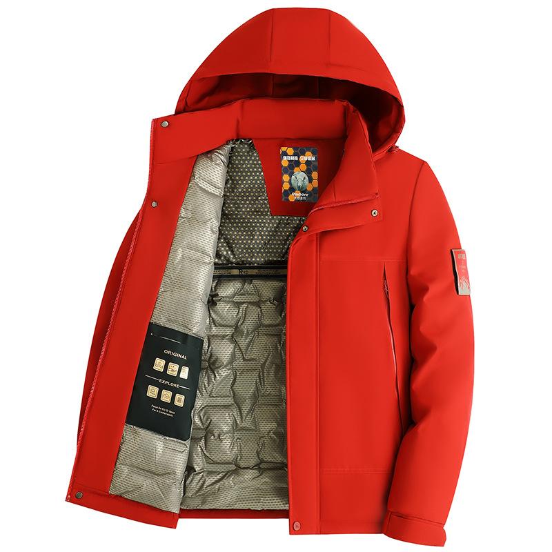 Winter Warm Quilted Hooded Jackets for Men Outdoor Windproof Padded Coat Thicken Parka Jacket Men's Hiking Waterproof Windbreaker Jackets with Hood