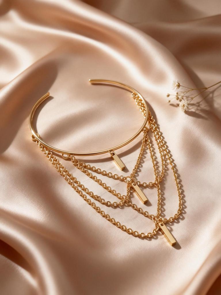 Gold Plated Open Upper Arm Bracelet for Women Multilayer Rectangle Charm Tassel Armband Cuff Bangle Boho Jewelry Party Summer