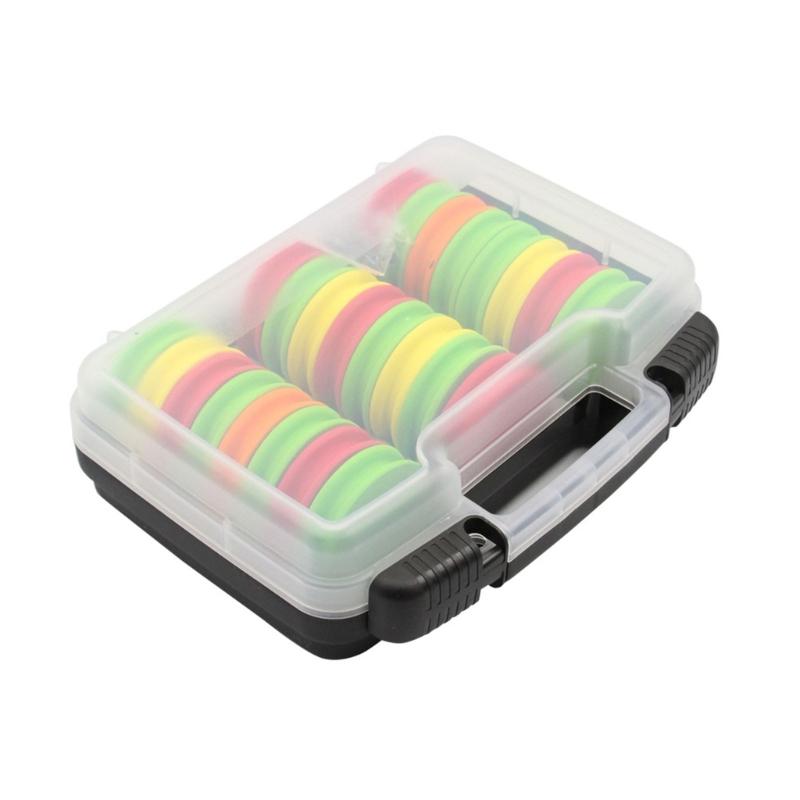 24Pcs Light Weight Fishing Rig Spools Foam Board Fishing Line Storage Holder Winding Board with Storage Box